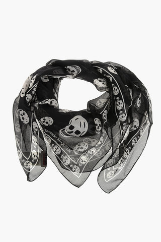 Seidenschal Mit All-Over-Totenkopf-Print