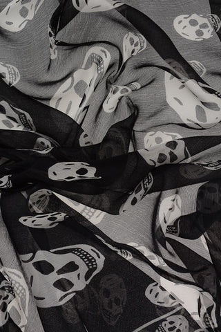 Seidenschal Mit All-Over-Totenkopf-Print