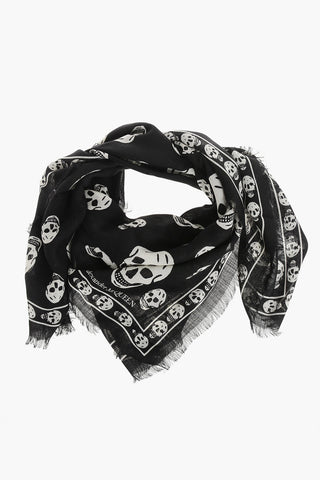 Sciarpa in Lana con Teschi All-Over