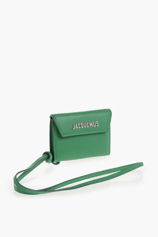 Leather Card Holder With Strap And Embossed Logo