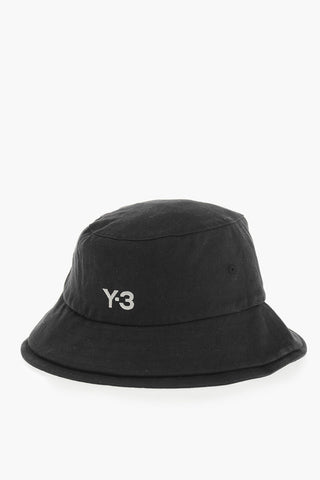 Y-3 YOHJI YAMAMOTO Cotton Twill Bucket Hat With Contrast Details