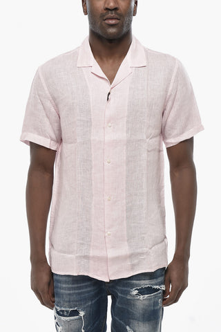 Linen Camp-Collar Shirt BAKER With Short Sleeves