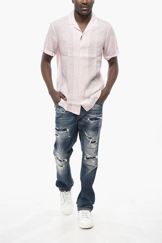 Linen Camp-Collar Shirt BAKER With Short Sleeves