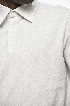 Cotton Poplin Polo GREG with Leaf Print