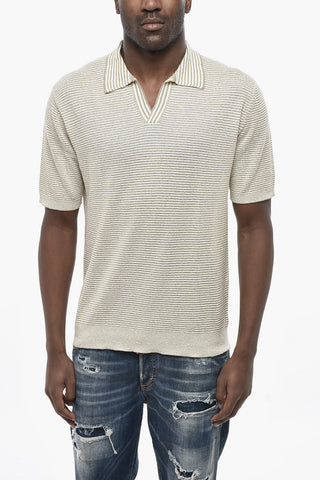 Gestreiftes Poloshirt mit offenem Kragen