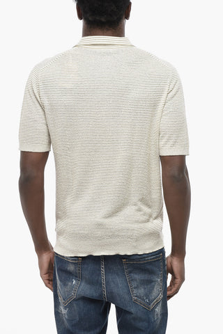 Gestreiftes Poloshirt mit offenem Kragen