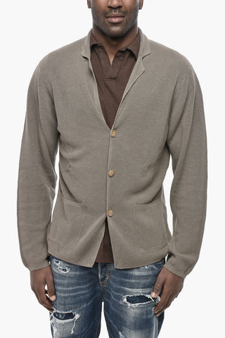 Cardigan in Misto Lino a Costine