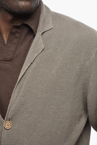 Cardigan in Misto Lino a Costine