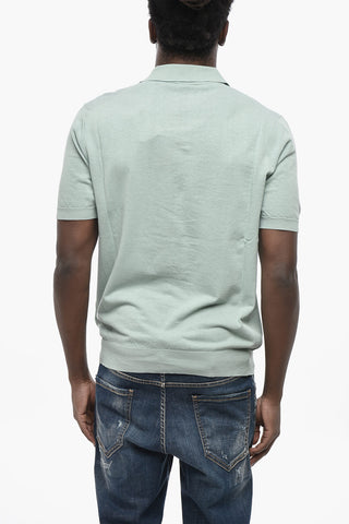 Cotton Piqué Polo with Open Collar