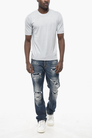MM6 T-shirt Girocollo In Cotone con Logo