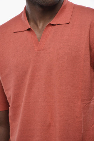 Einfarbiges Poloshirt mit offenem Kragen