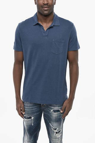 Linen-and-Cotton Polo DENNIS with Pocket