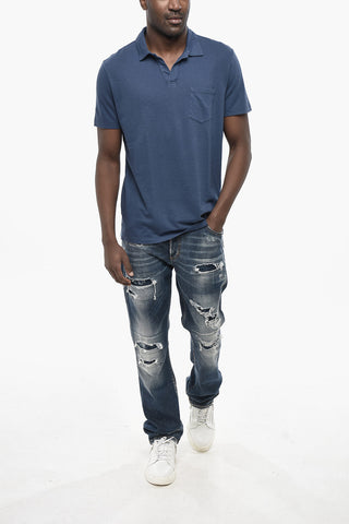 Linen-and-Cotton Polo DENNIS with Pocket