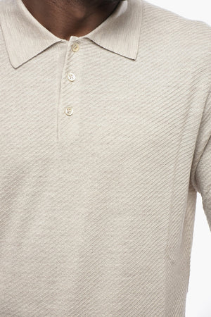 Maglia a 3 Bottoni in Misto Cashmere con Collo a Polo