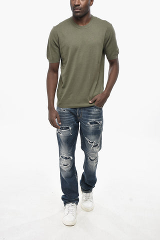 Linen and Cotton Crewneck T-Shirt