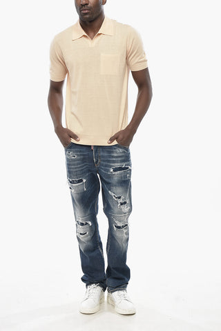 Einfarbiges Poloshirt Mit Offenem Kragen Und Brusttasche