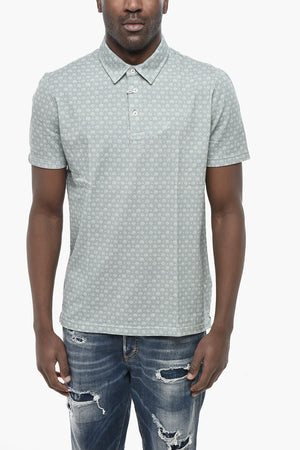 Polo SMITH In Cotone Piquet e in Stampa Micro Geometrico