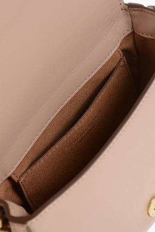 Vegan Leather Saddle Bag With Bicolor Chain Detail