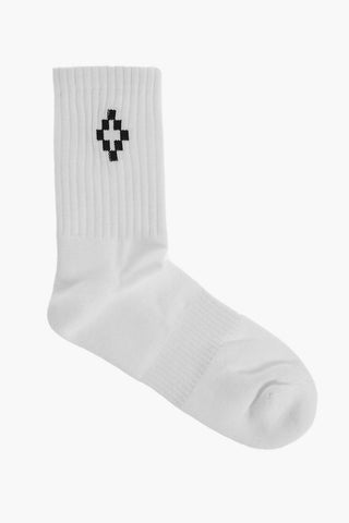 Solid-Color Socks with Contrast Logo