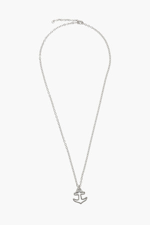 Collana in Metallo Argentato con Pendente Ancora