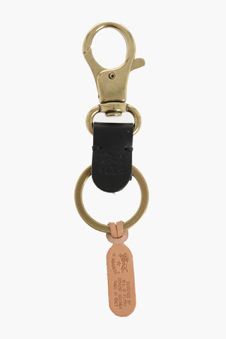 Leather Keychain With Gold Details