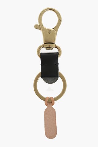 Leather Keychain With Gold Details