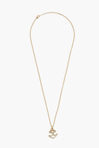 Collana in Metallo Effetto Dorato con Pendente Ancora