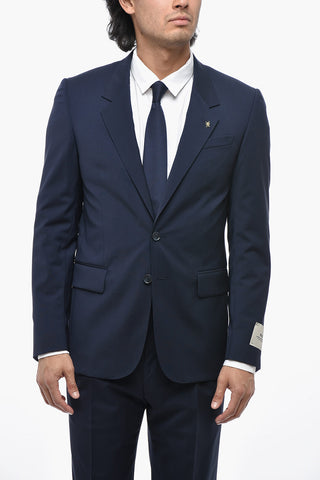 CC COLLECTION Virgin Wool Stretch Suit with Flap Pockets