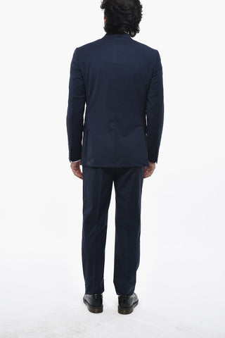 CC COLLECTION Virgin Wool Stretch Suit with Flap Pockets