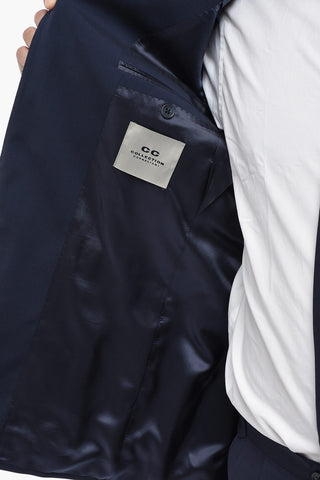 CC COLLECTION Virgin Wool Stretch Suit with Flap Pockets