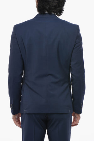 CC COLLECTION Mohair-Blend Suit with Peaked Lapel