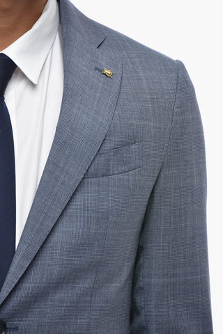 CC COLLECTION Anzug mit zwei Knöpfen aus reiner Schurwolle und mit District-Karo