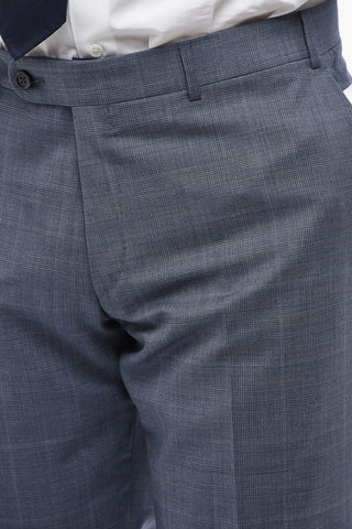 CC COLLECTION Anzug mit zwei Knöpfen aus reiner Schurwolle und mit District-Karo