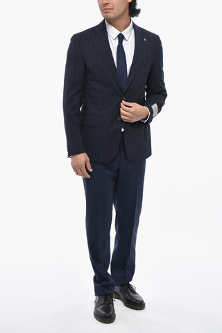 CC COLLECTION Nadelstreifen-Blazer aus Schurwolle mit Pattentaschen