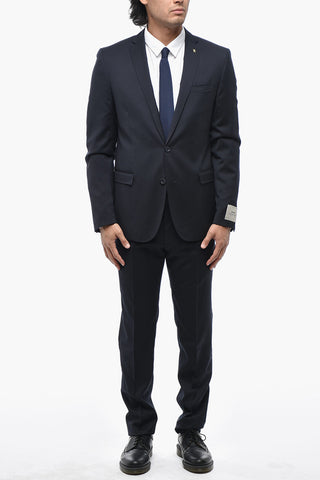 CC COLLECTION Slim-Fit-Anzug aus Schurwolle mit klassischem Revers