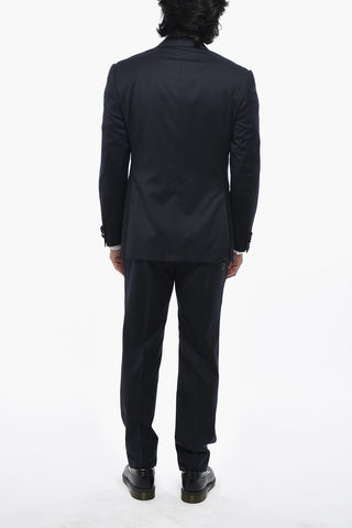 3-Piece Virgin Wool Suit With Satin Peak Lapel