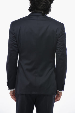 3-Piece Virgin Wool Suit With Satin Peak Lapel