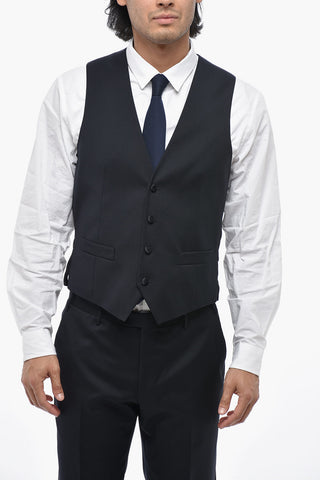 3-Piece Virgin Wool Suit With Satin Peak Lapel