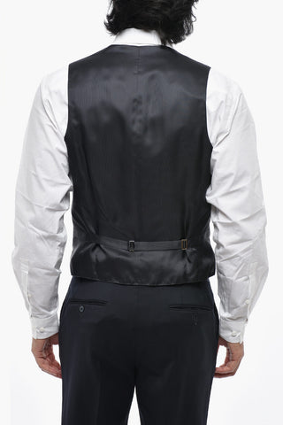 3-Piece Virgin Wool Suit With Satin Peak Lapel