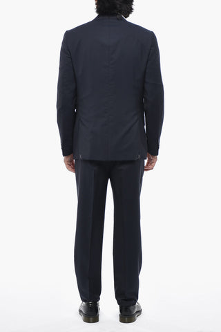 CC COLLECTION Virgin Wool and Mohair 2-Button Suit With Two Side Vents And Peak Lapel