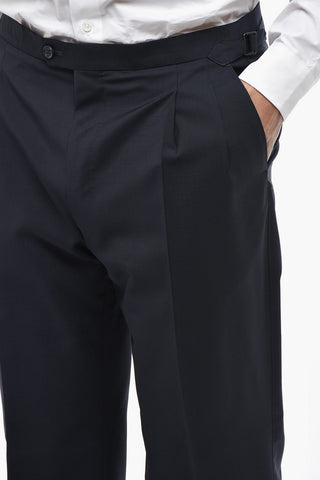 CC COLLECTION Virgin Wool and Mohair 2-Button Suit With Two Side Vents And Peak Lapel