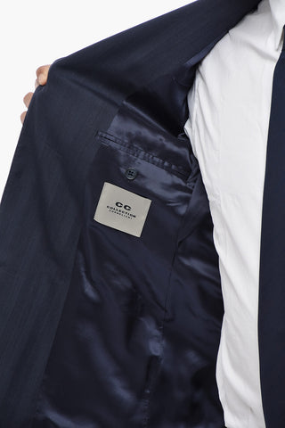 CC COLLECTION Slim-Fit-Anzug aus Schurwolle mit Pattentaschen