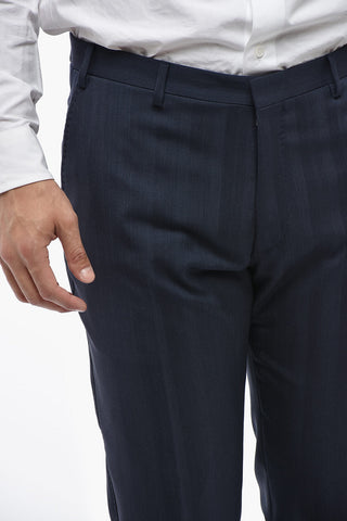 CC COLLECTION Slim-Fit-Anzug aus Schurwolle mit Pattentaschen