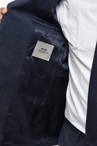 CC COLLECTION Abito a Due Bottini a Quadri District con Revers Classico