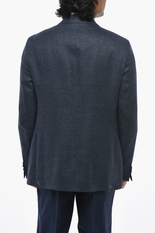 CC COLLECTION Linen-Blend Blazer with Flap Pockets