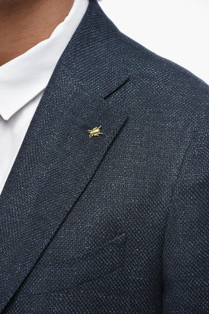 CC COLLECTION Linen-Blend Blazer with Flap Pockets