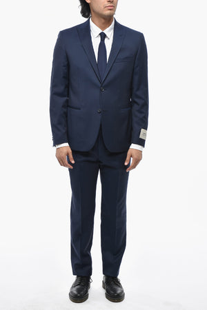 CC COLLECTION Abito a Due Bottoni in Lana Vergine con Revers a Lancia