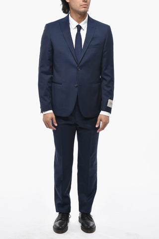 CC COLLECTION Abito a Due Bottoni in Lana Vergine con Revers a Lancia