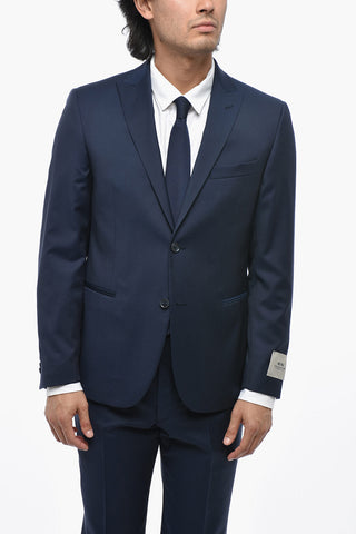 CC COLLECTION Abito a Due Bottoni in Lana Vergine con Revers a Lancia
