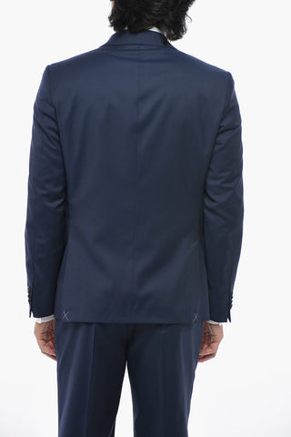 CC COLLECTION Abito a Due Bottoni in Lana Vergine con Revers a Lancia
